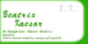 beatrix kacsor business card