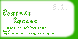 beatrix kacsor business card